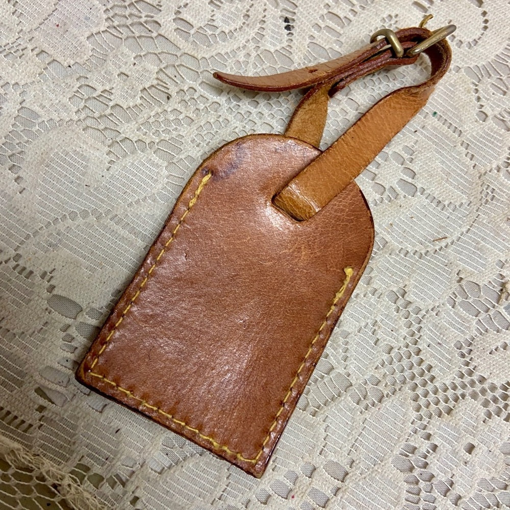 Etro 3.5in x 2.5in Tan Leather Handbag -Luggage Name Tag (B)