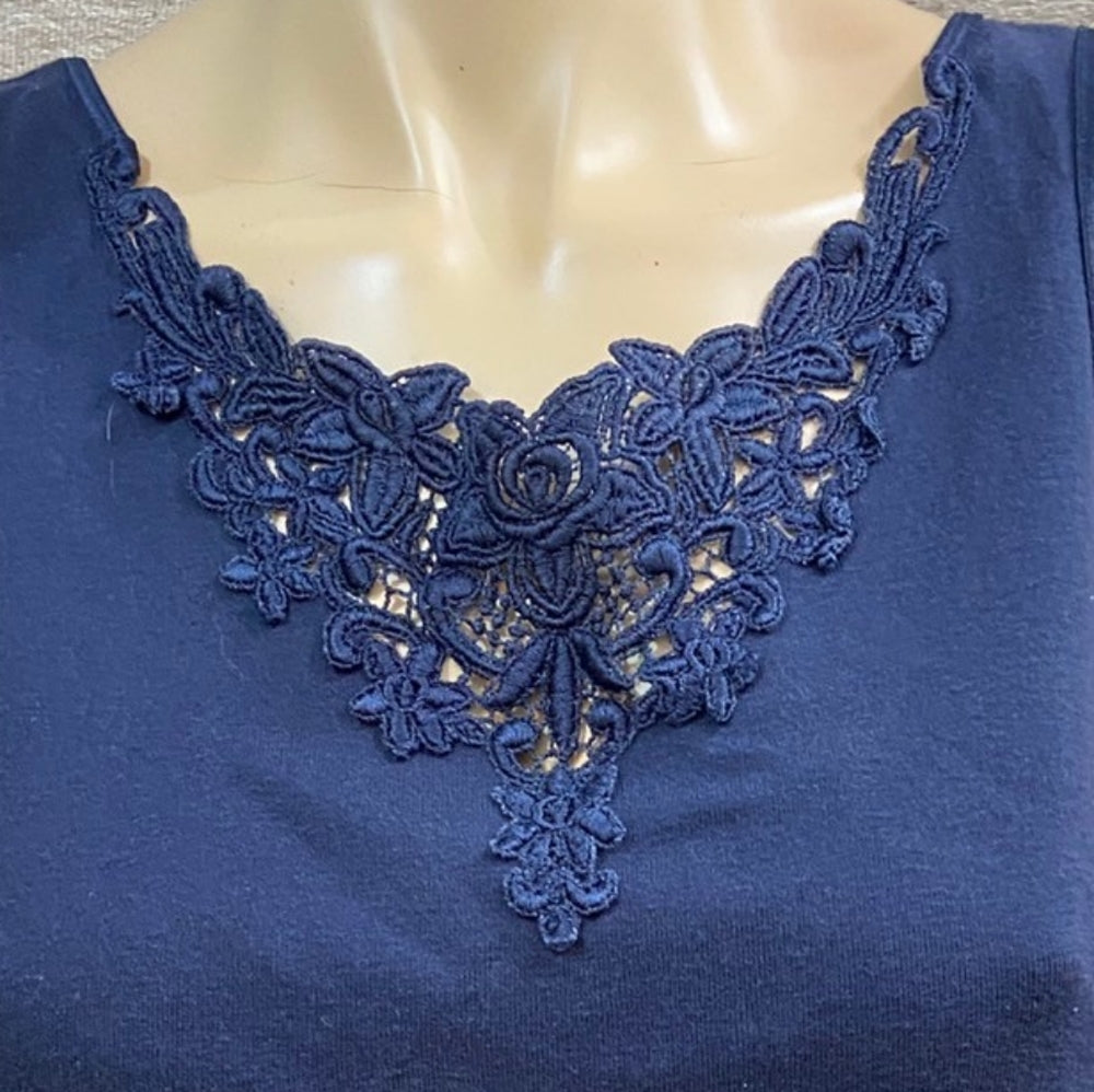 Nordstrom, Blue Lace Tank Top - Size M