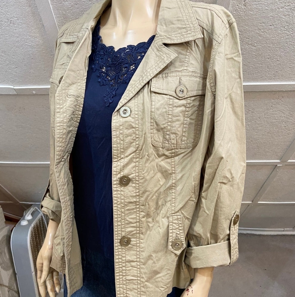 Faded Glory, Beige Jacket and 111 State, Denim Skirt Outfit set