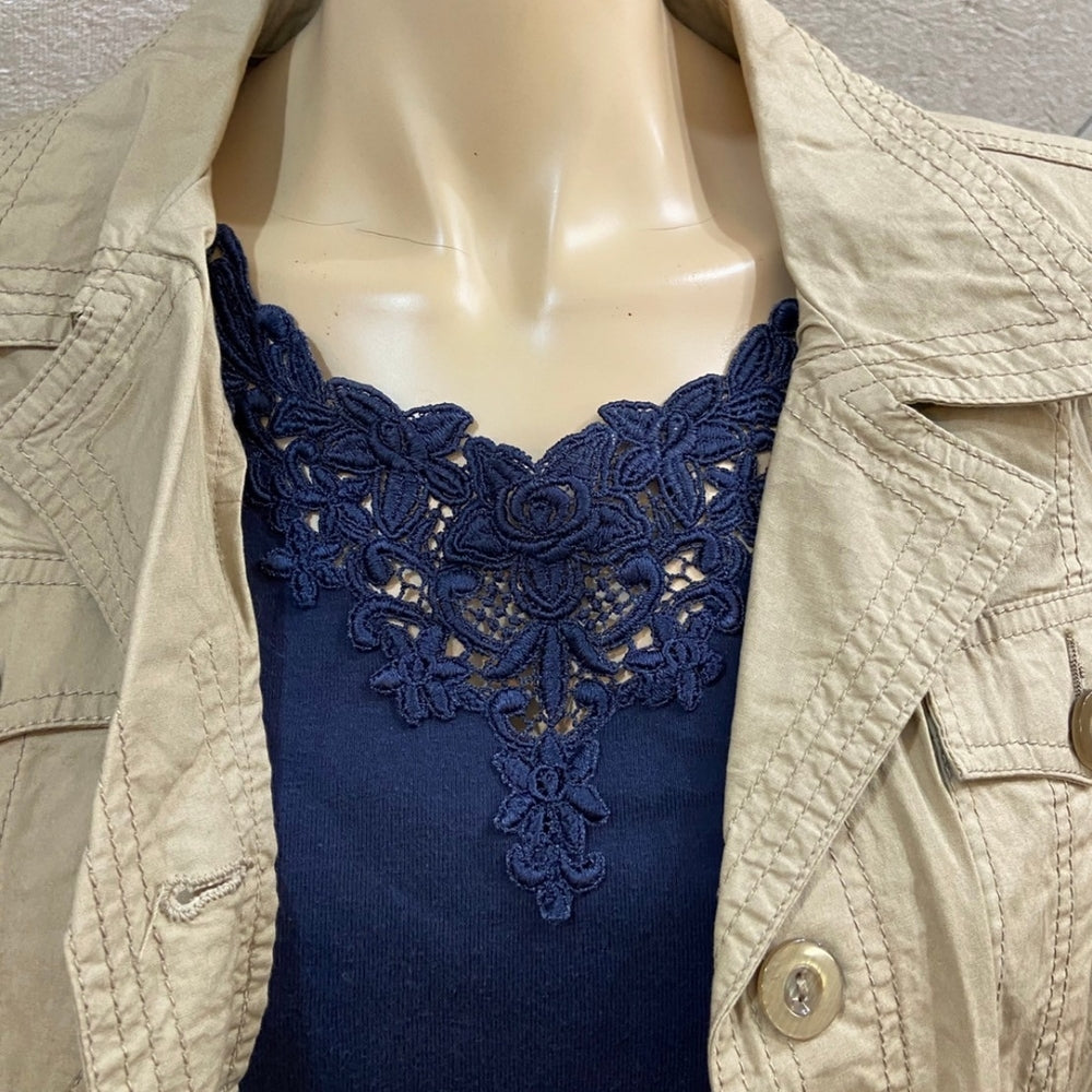 Faded Glory, Beige Jacket and 111 State, Denim Skirt Outfit set
