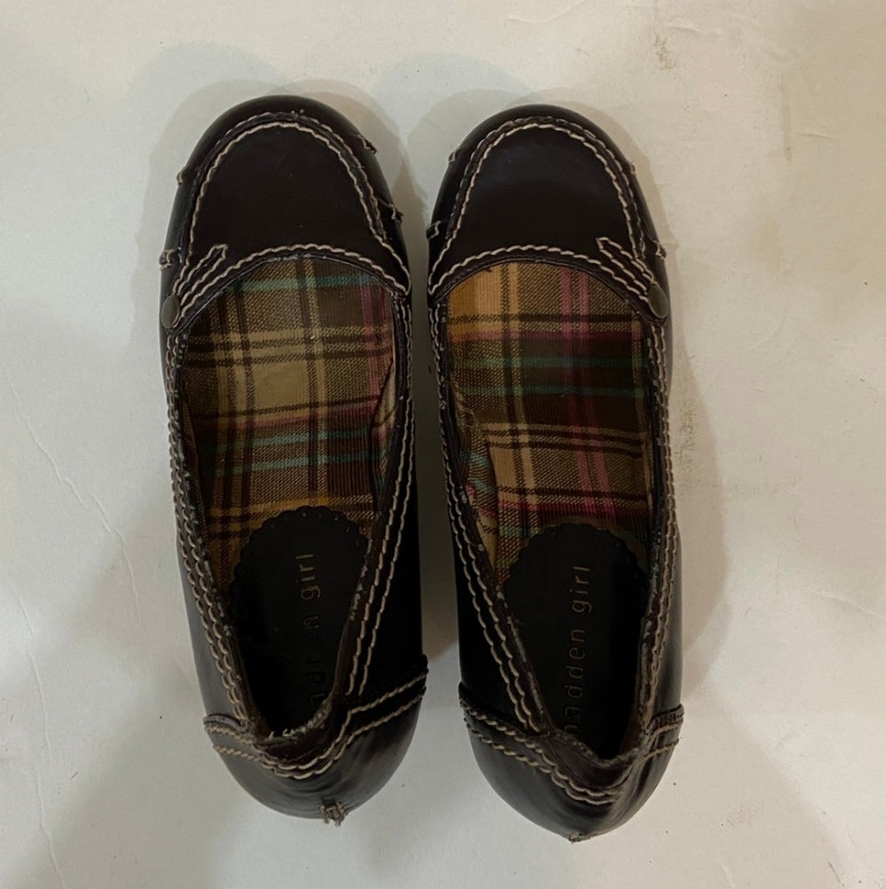 Madden Girl, Brown Leather Wedges - Size 8