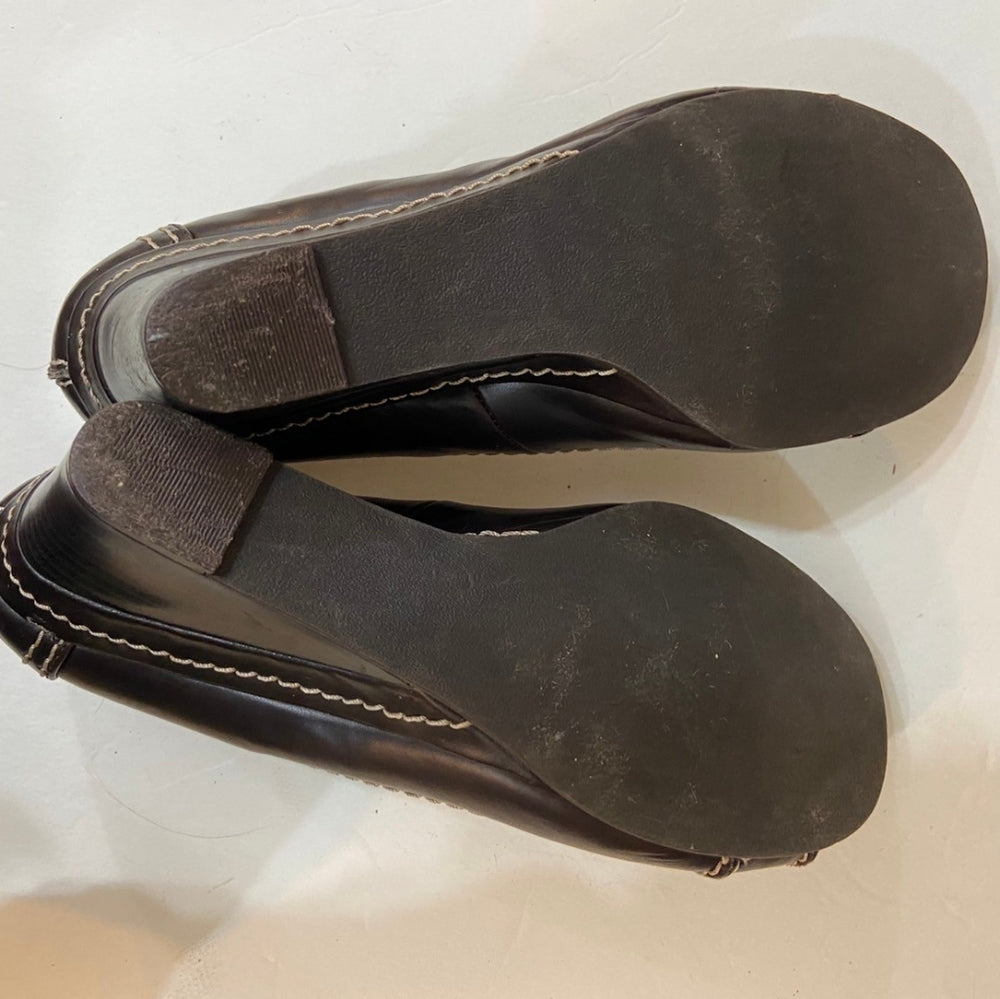 Madden Girl, Brown Leather Wedges - Size 8