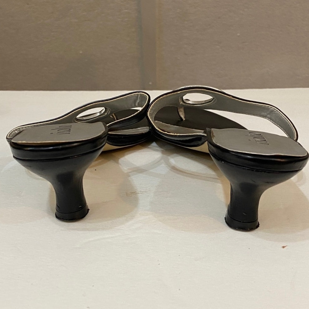 Rialto, Black and Silver Sandals - Size 8.5