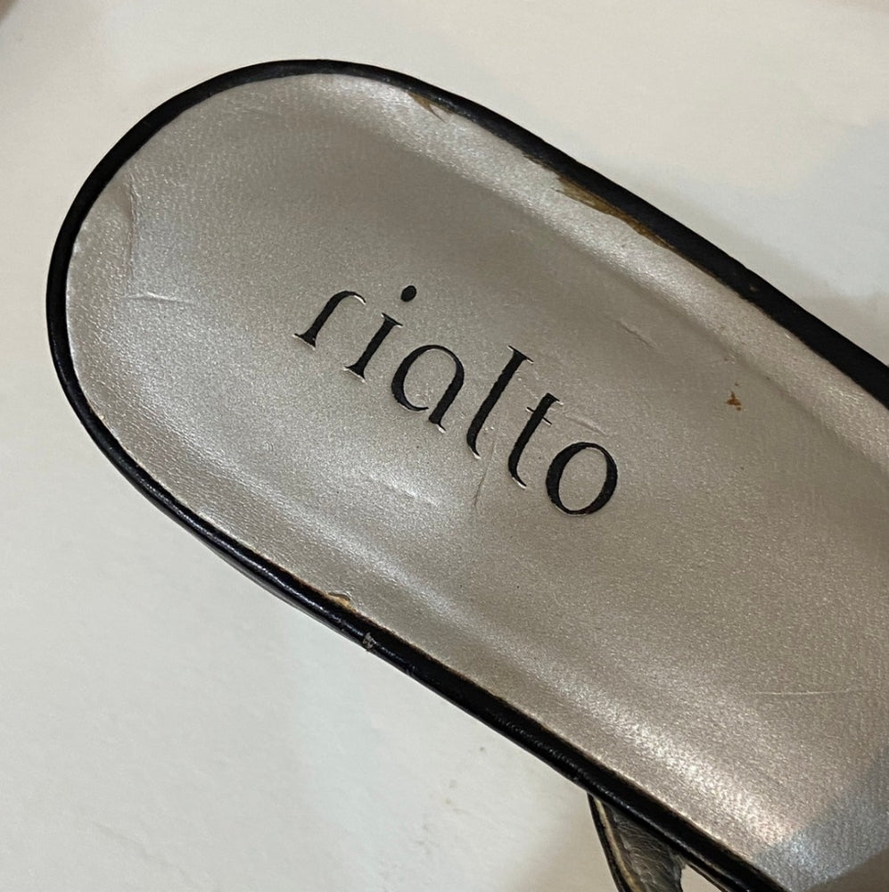 Rialto, Black and Silver Sandals - Size 8.5