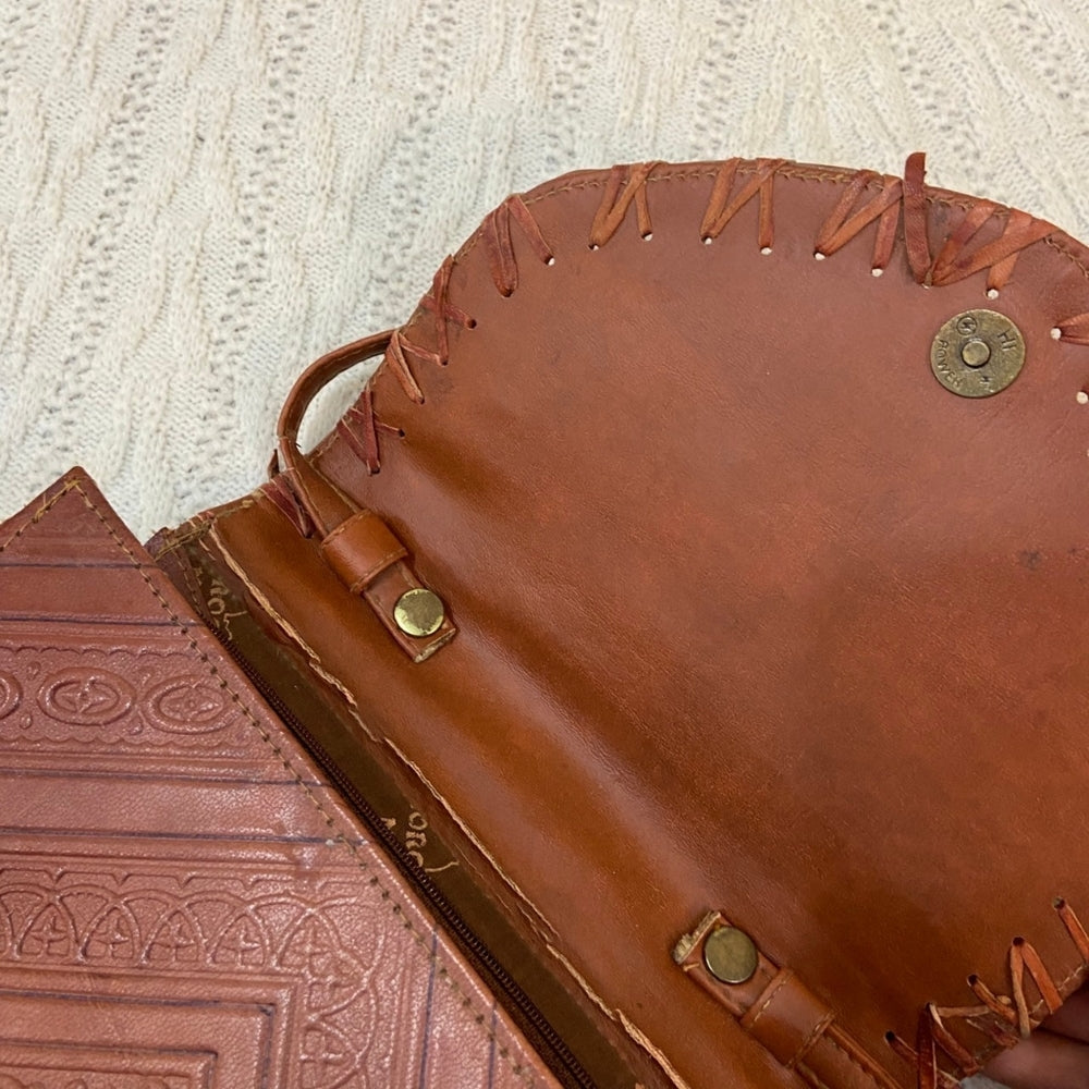 Moroccan Magic, Genuine Tooled Leather Shoulder Bag