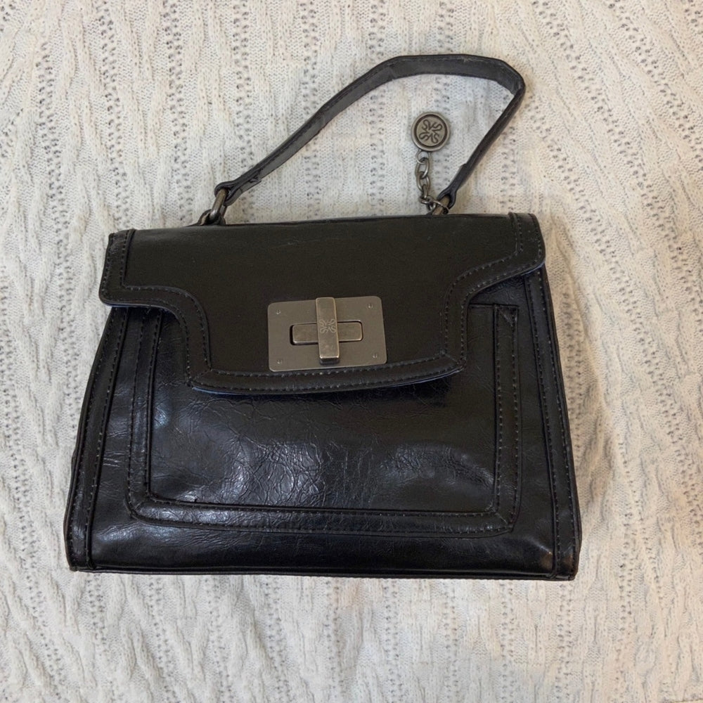 Simply Vera Vera Wang, Black Leather Briefcase Purse