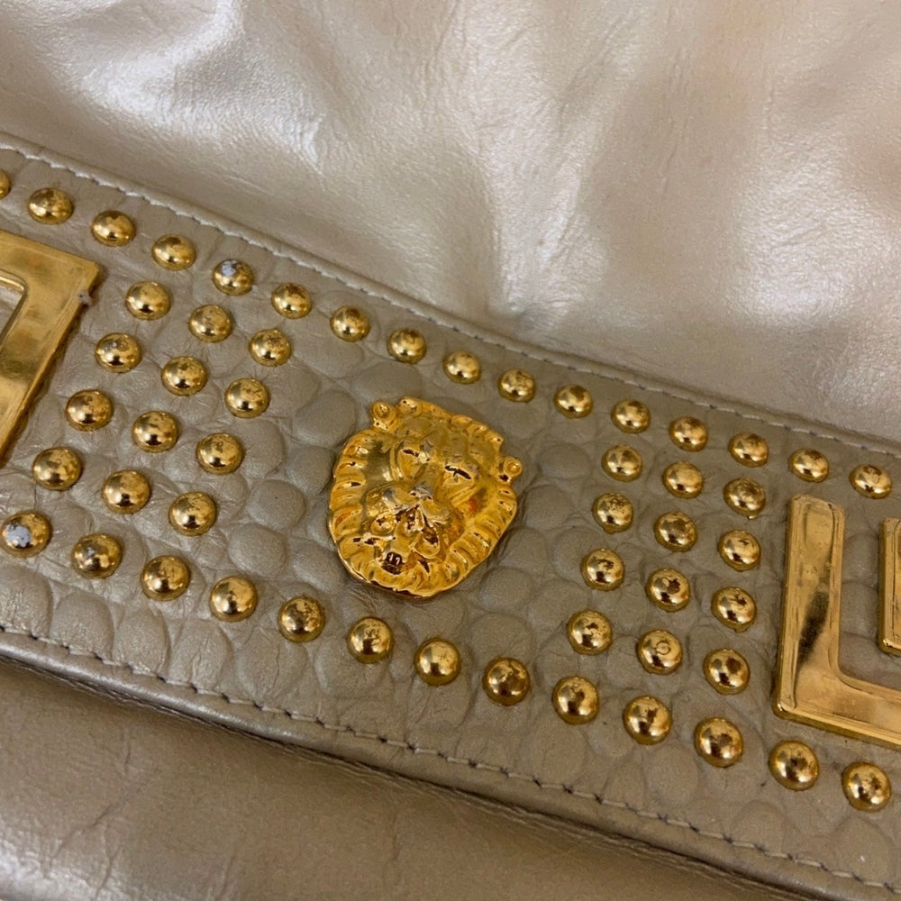 Park Avenue International, Genuine Leather White and Gold Hand Bag