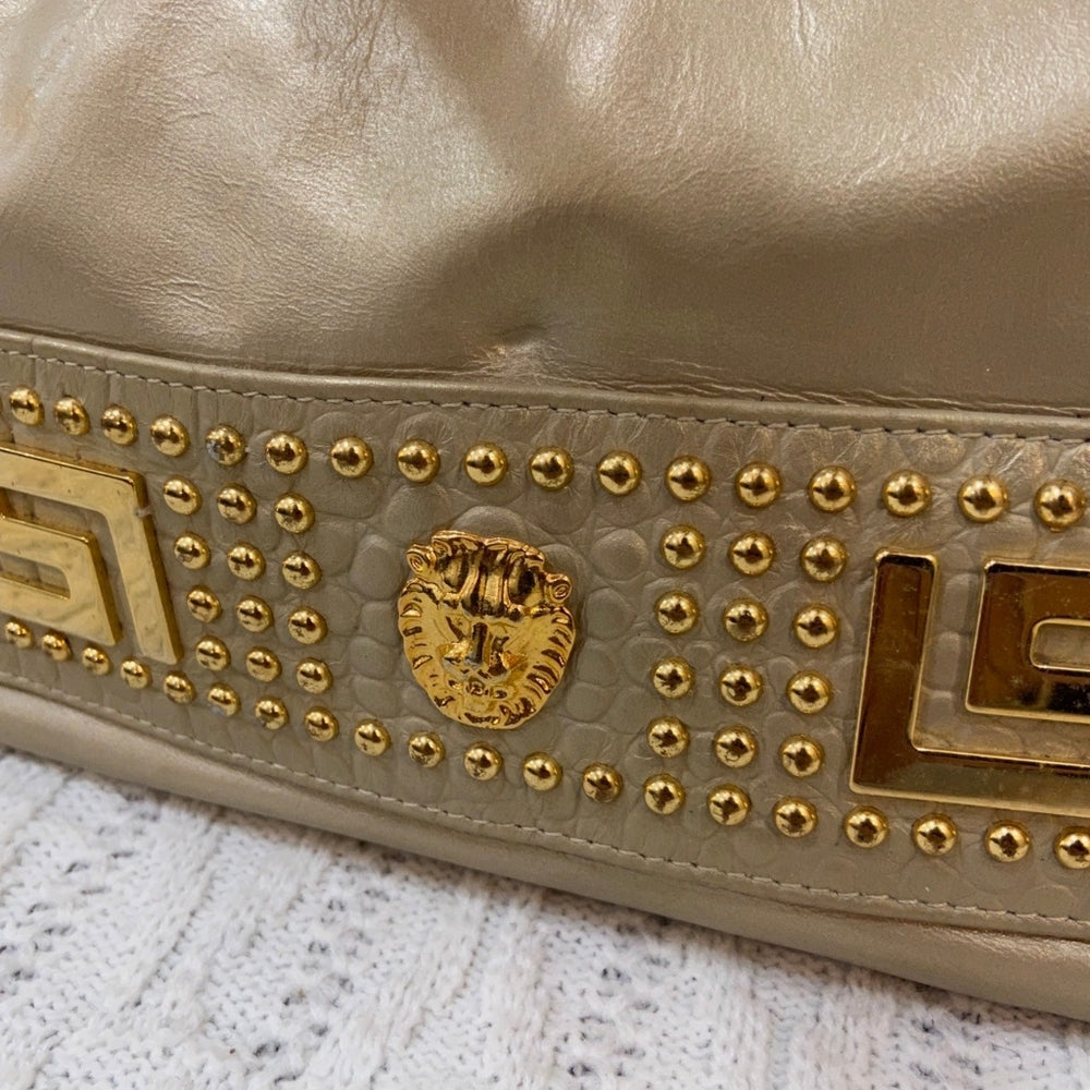 Park Avenue International, Genuine Leather White and Gold Hand Bag