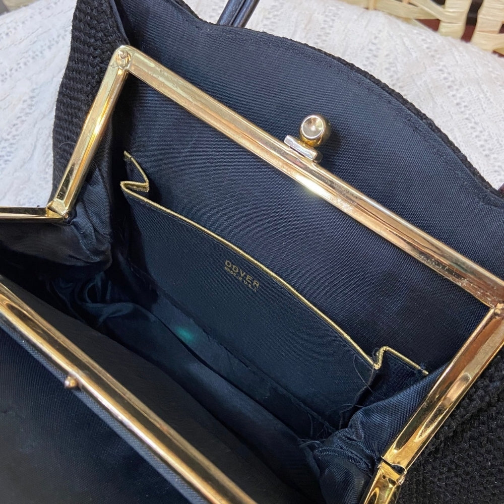 Vintage Dover Black Clasp Hand Bag