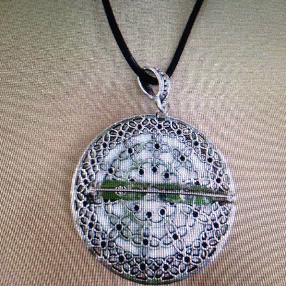 45mm- 2in Blue Willow Brooch or Pendant Necklace