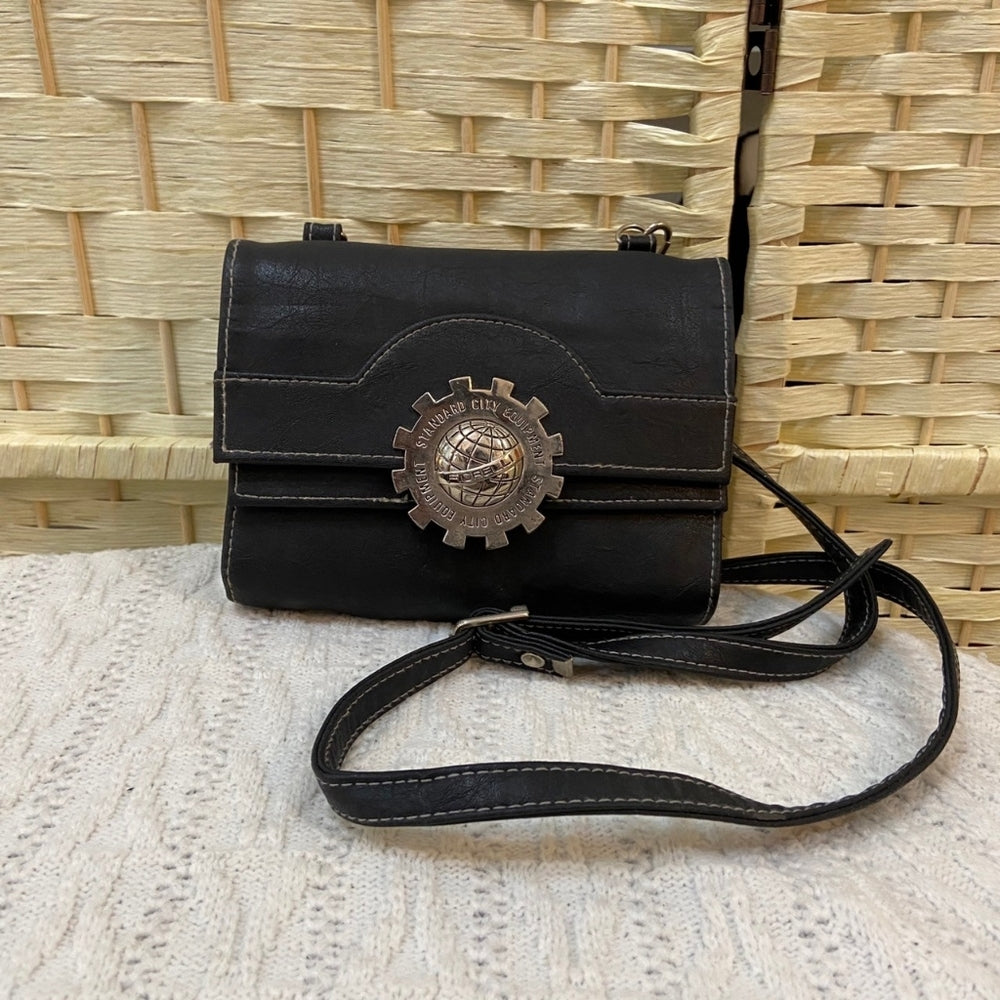 Standard City Equipment Fiorelli, Black Leather Notebook Crossbody Bag