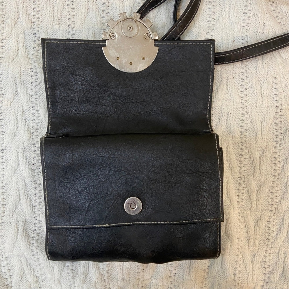 Standard City Equipment Fiorelli, Black Leather Notebook Crossbody Bag