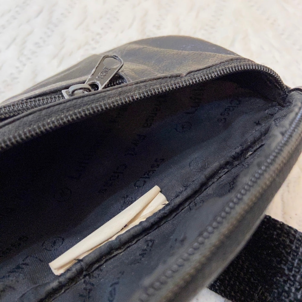 Lufthansa First Class, Black Leather Fanny Pack