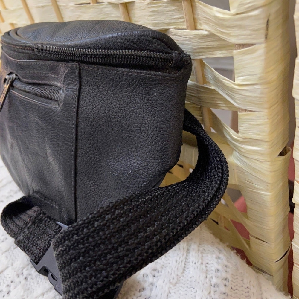 Lufthansa First Class, Black Leather Fanny Pack