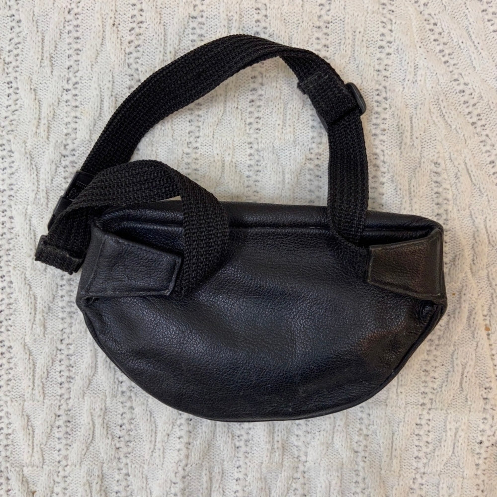 Lufthansa First Class, Black Leather Fanny Pack