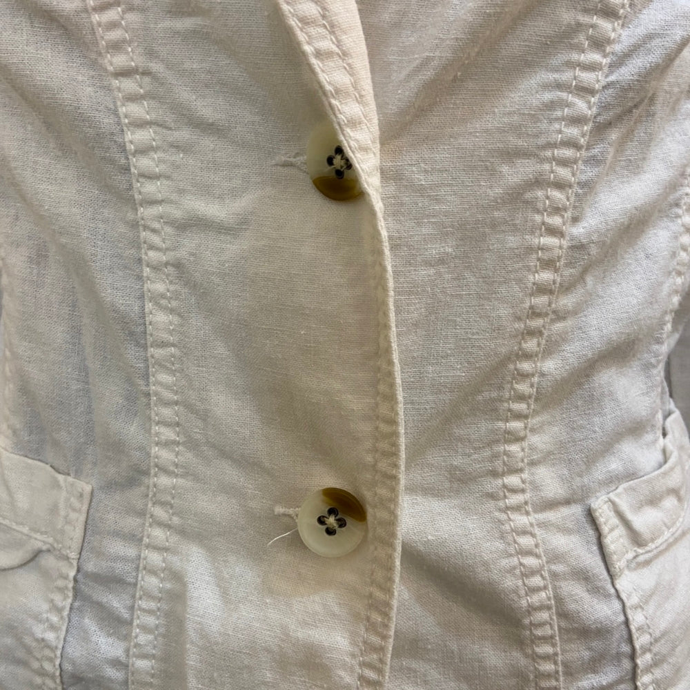 Sonoma, Vintage White Linen Jacket - Size M