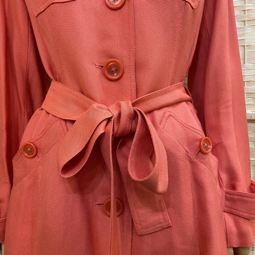 Eci New York, Coral Trench Coat - Size 6