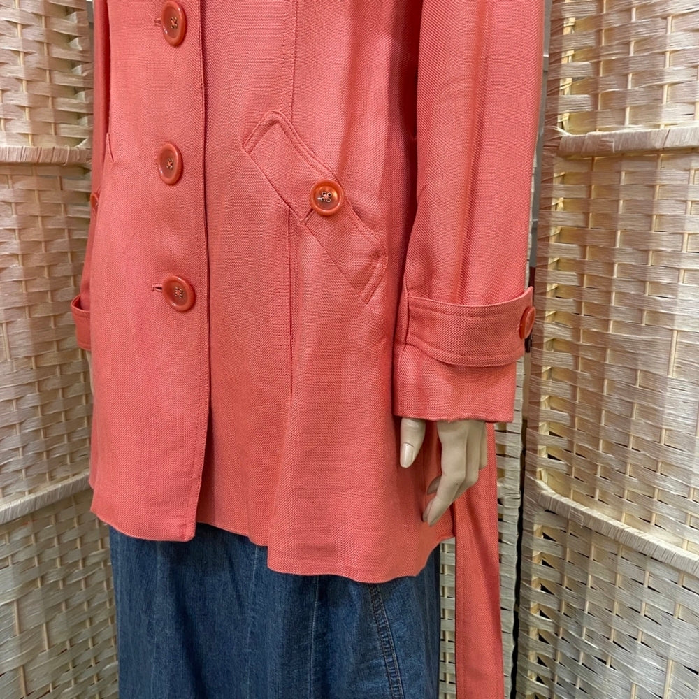 Eci New York, Coral Trench Coat - Size 6