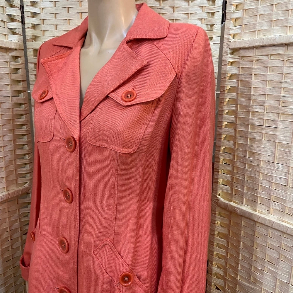 Eci New York, Coral Trench Coat - Size 6