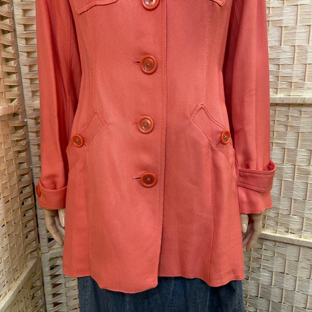 Eci New York, Coral Trench Coat - Size 6
