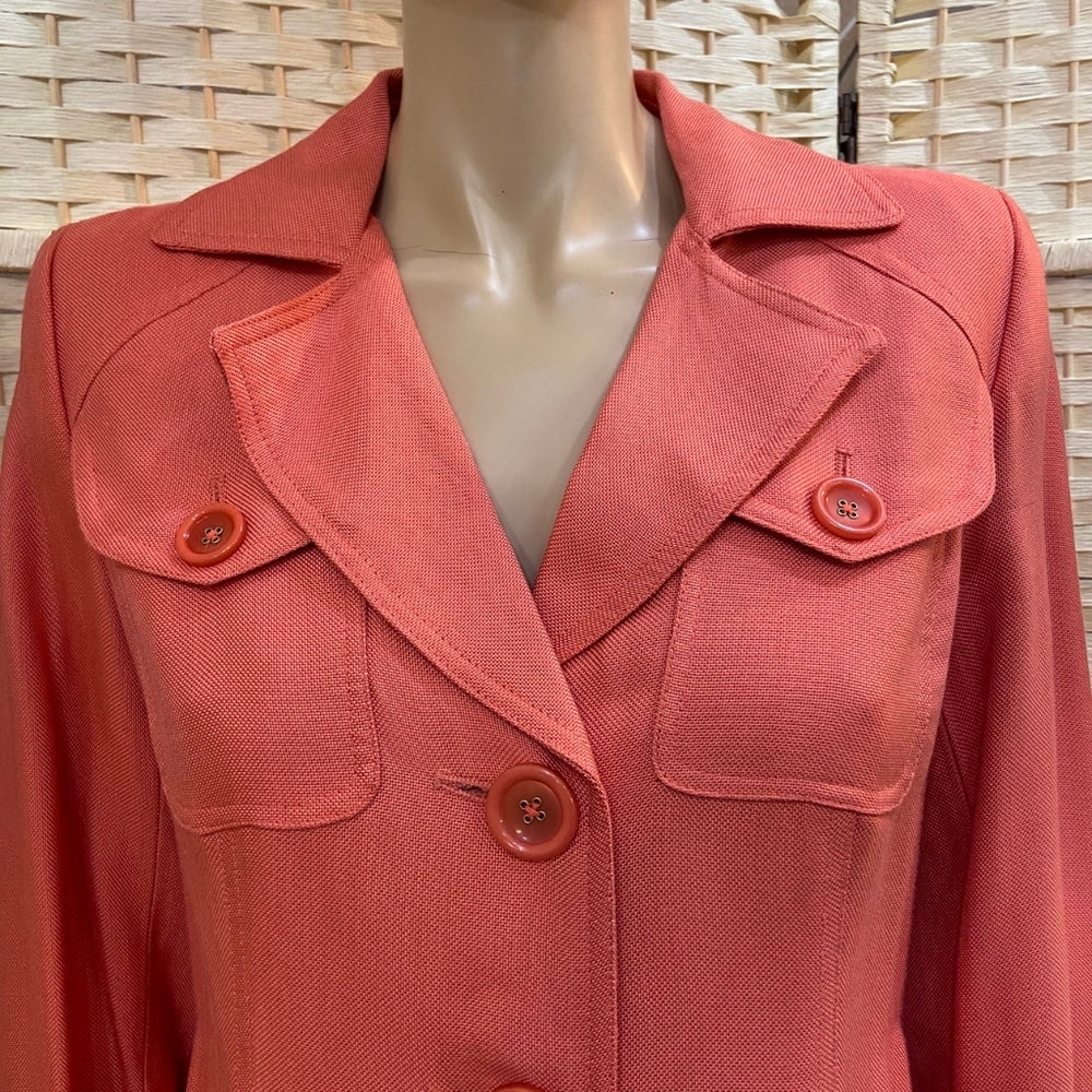 Eci New York, Coral Trench Coat - Size 6
