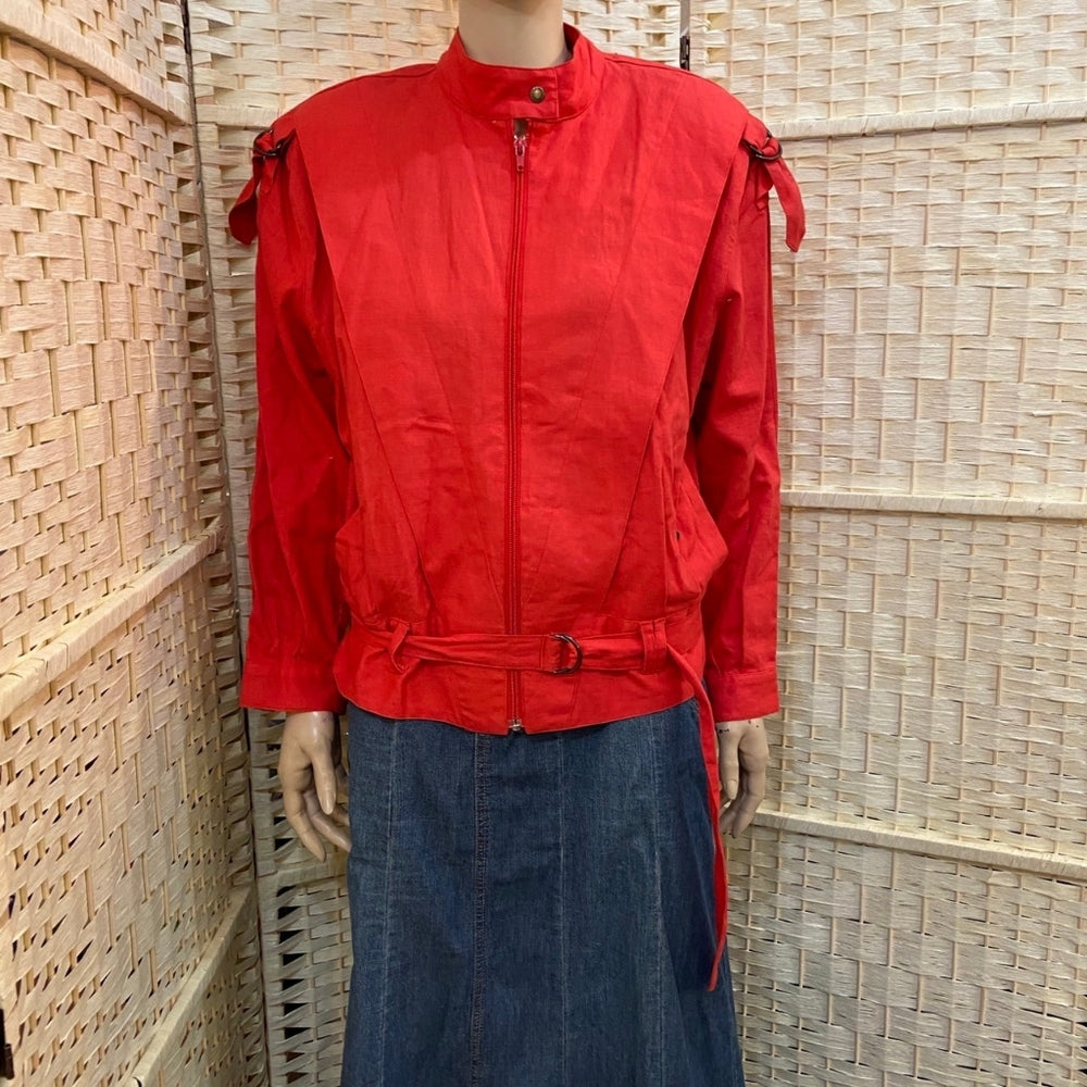 Weekend Edition, 80s Red Orange Jacket - Size 9