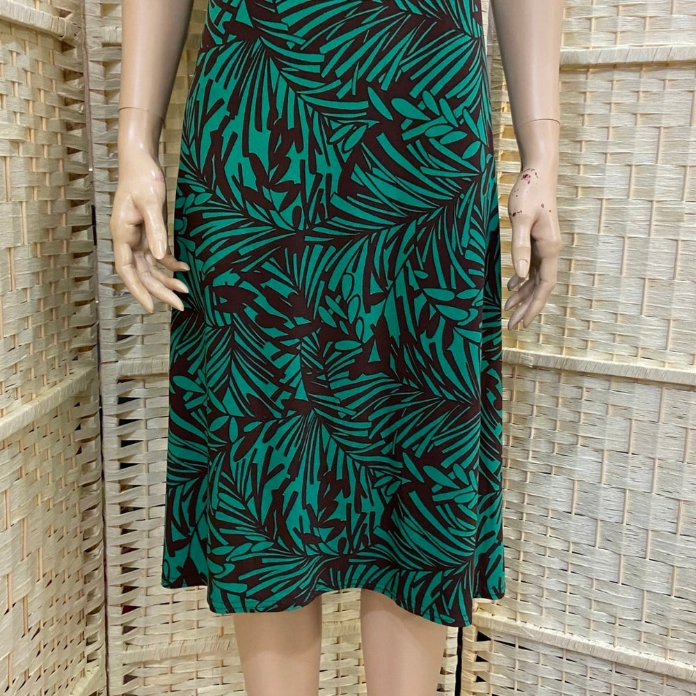 Dressbarn, Green and Brown Dress - Size 12