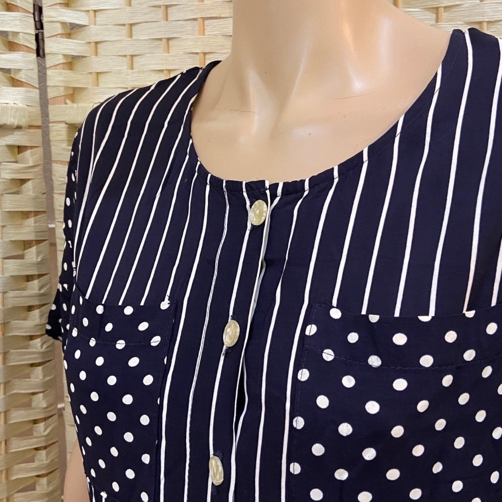 Michael K & Company, Patterned Blue Dress - Size M
