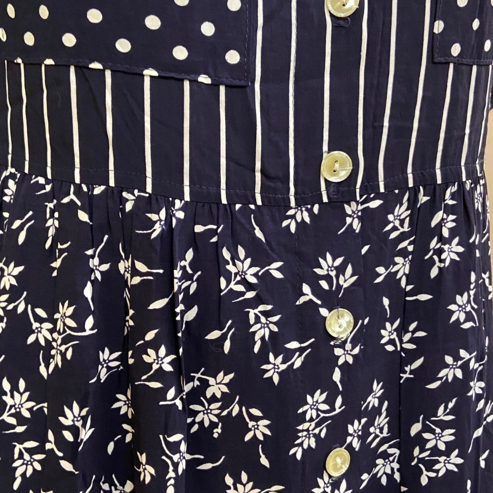 Michael K & Company, Patterned Blue Dress - Size M