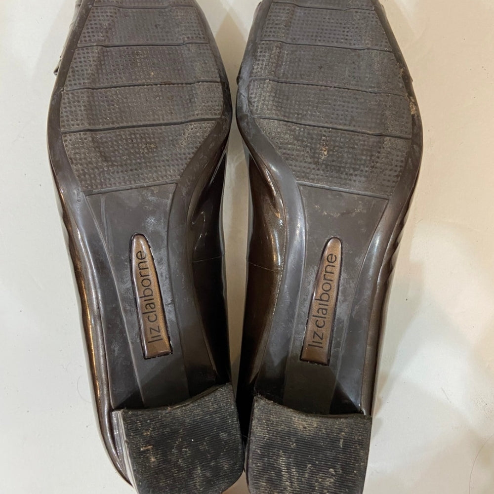 Liz Claiborne, Brown and Gold Square Heels - Size 8