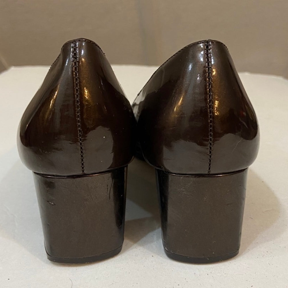 Liz Claiborne, Brown and Gold Square Heels - Size 8
