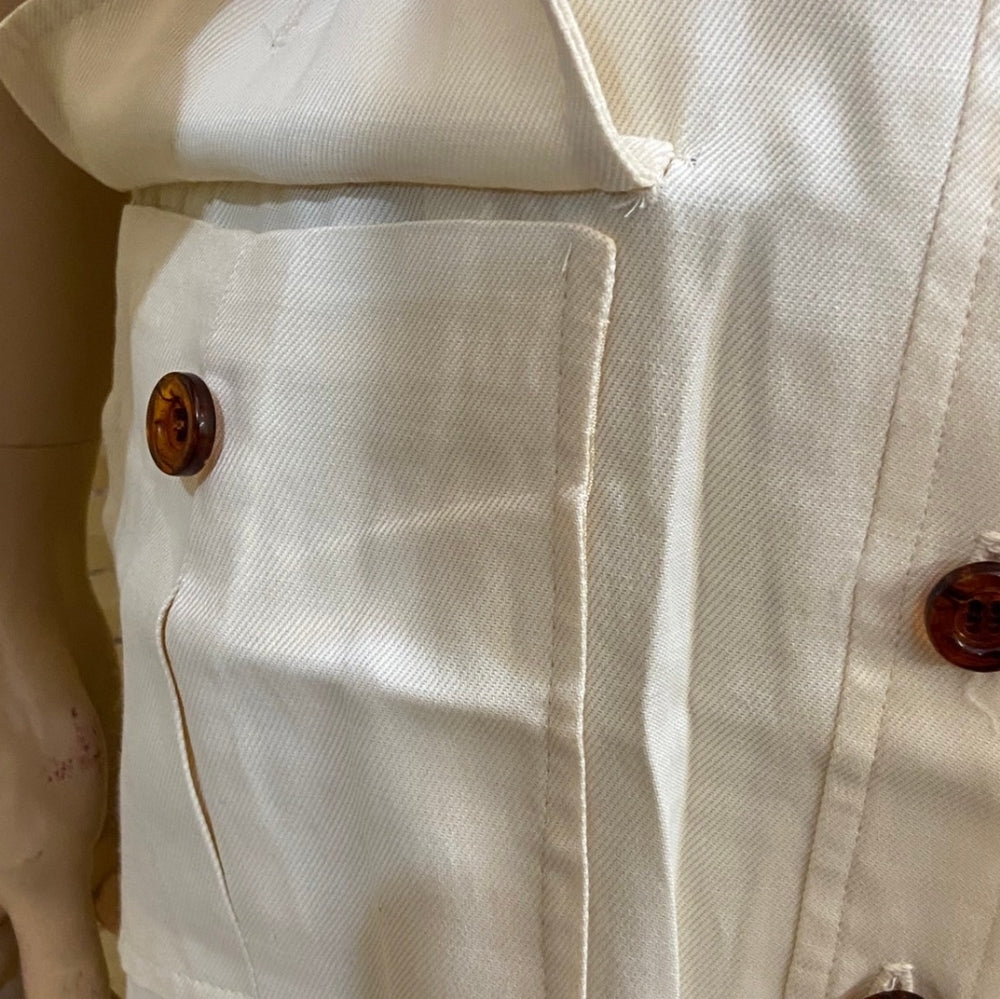 Dawn Joy Fashions, Vintage Cream Button Down Dress - Size 7-8
