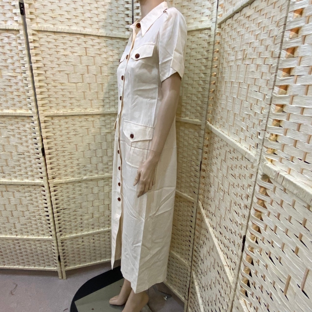 Dawn Joy Fashions, Vintage Cream Button Down Dress - Size 7-8