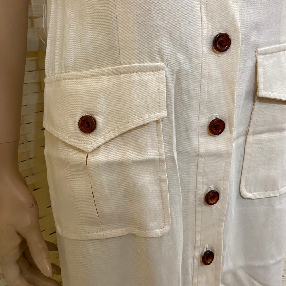 Dawn Joy Fashions, Vintage Cream Button Down Dress - Size 7-8