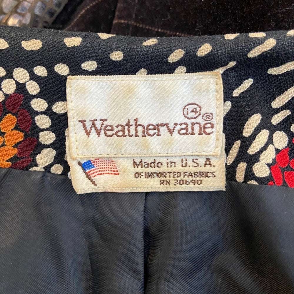 Weathervane, Black Blazer with Floral Design - Size 14