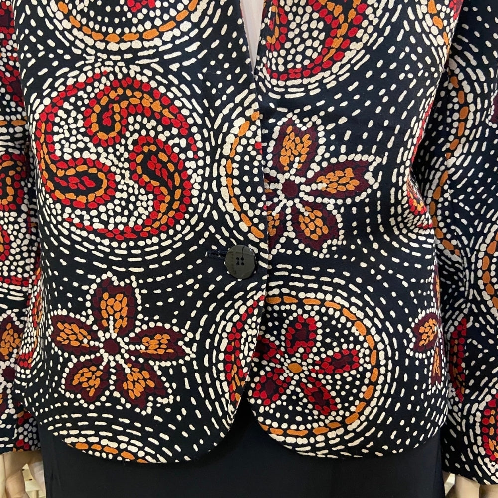 Weathervane, Black Blazer with Floral Design - Size 14