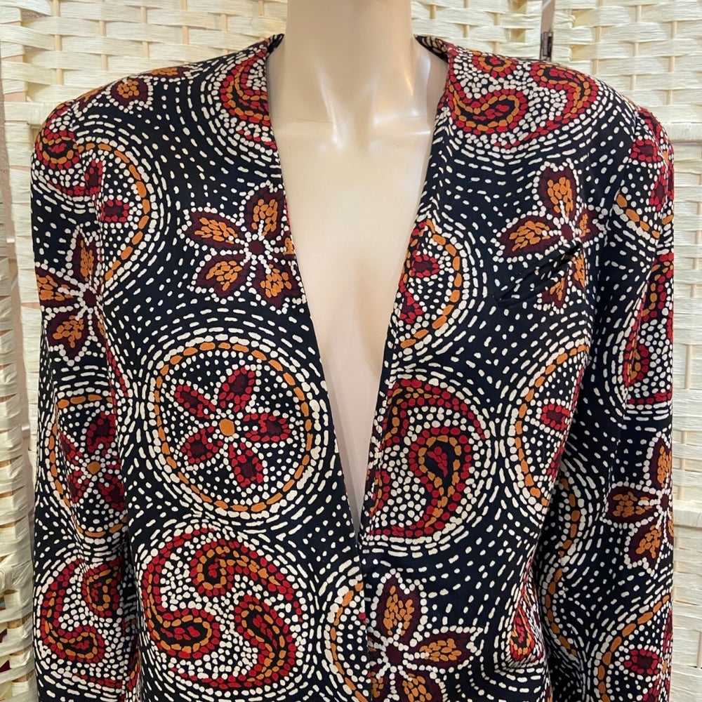 Weathervane, Black Blazer with Floral Design - Size 14