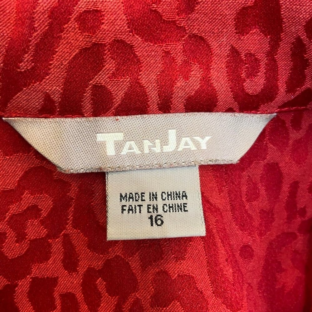 TanJay, Red Cheetah Print Blazer - Size 16