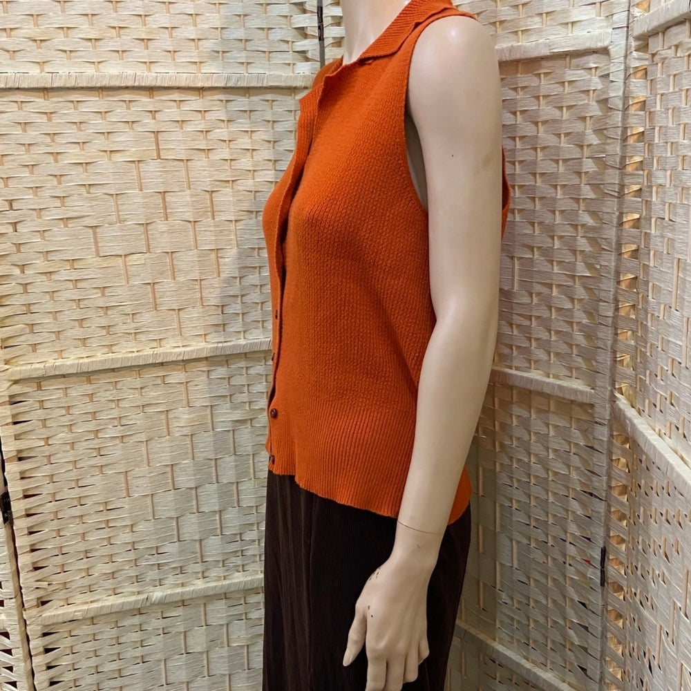 Liz Claiborne, Orange Sleeveless Top and Brown Skirt Outfit Set