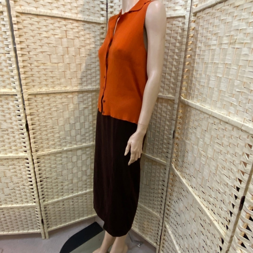 Liz Claiborne, Orange Sleeveless Top and Brown Skirt Outfit Set