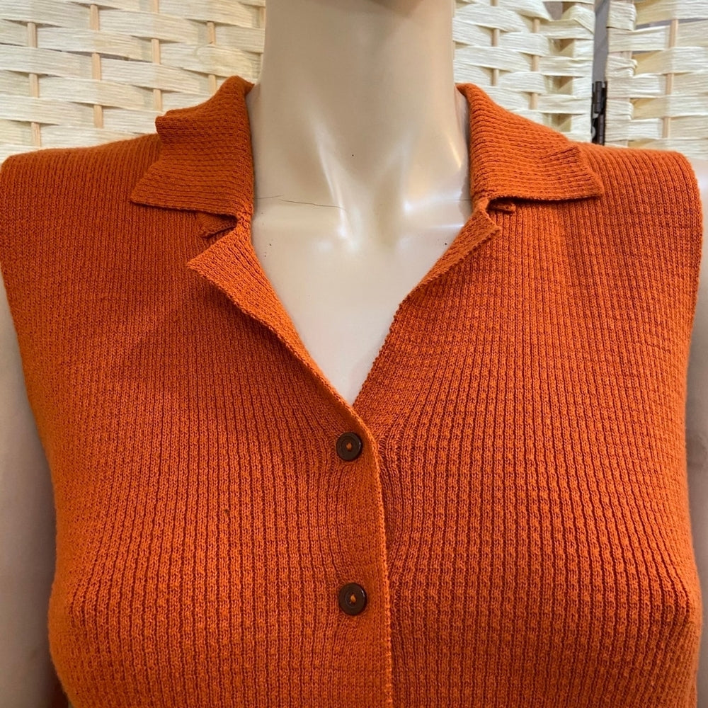 Liz Claiborne, Orange Sleeveless Top and Brown Skirt Outfit Set