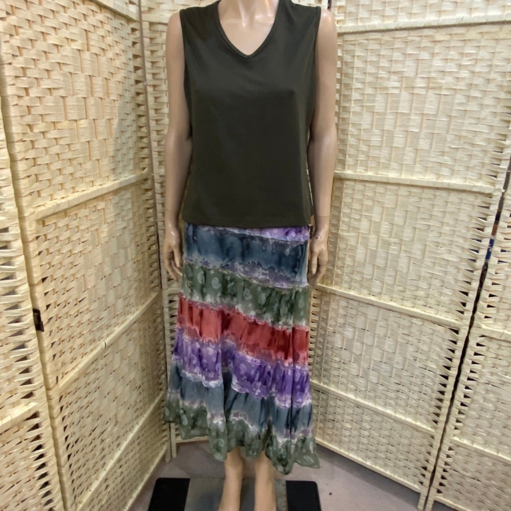 Lola P. Petite, Bohemian Tie Dye Maxi Skirt - Size
