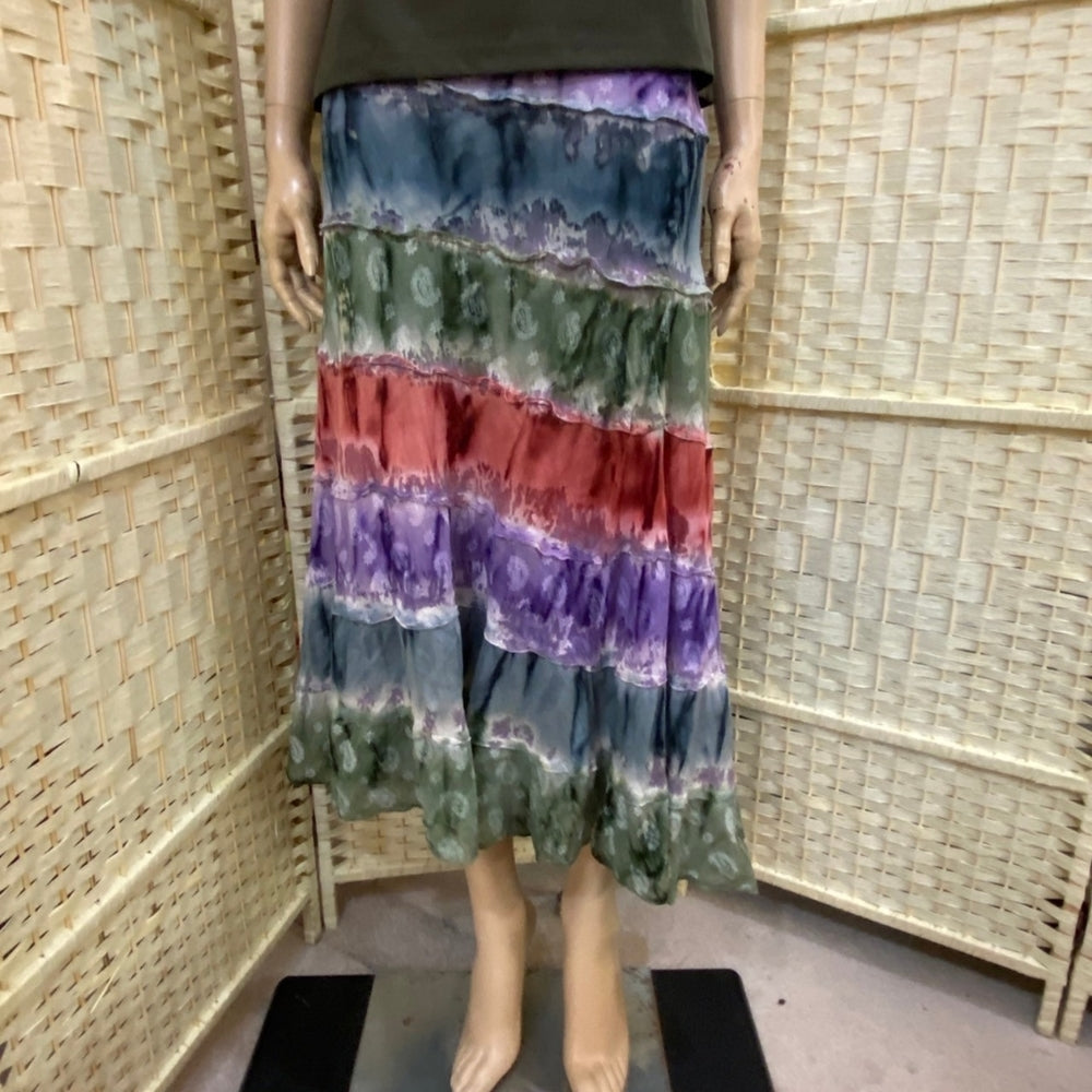 Lola P. Petite, Bohemian Tie Dye Maxi Skirt - Size