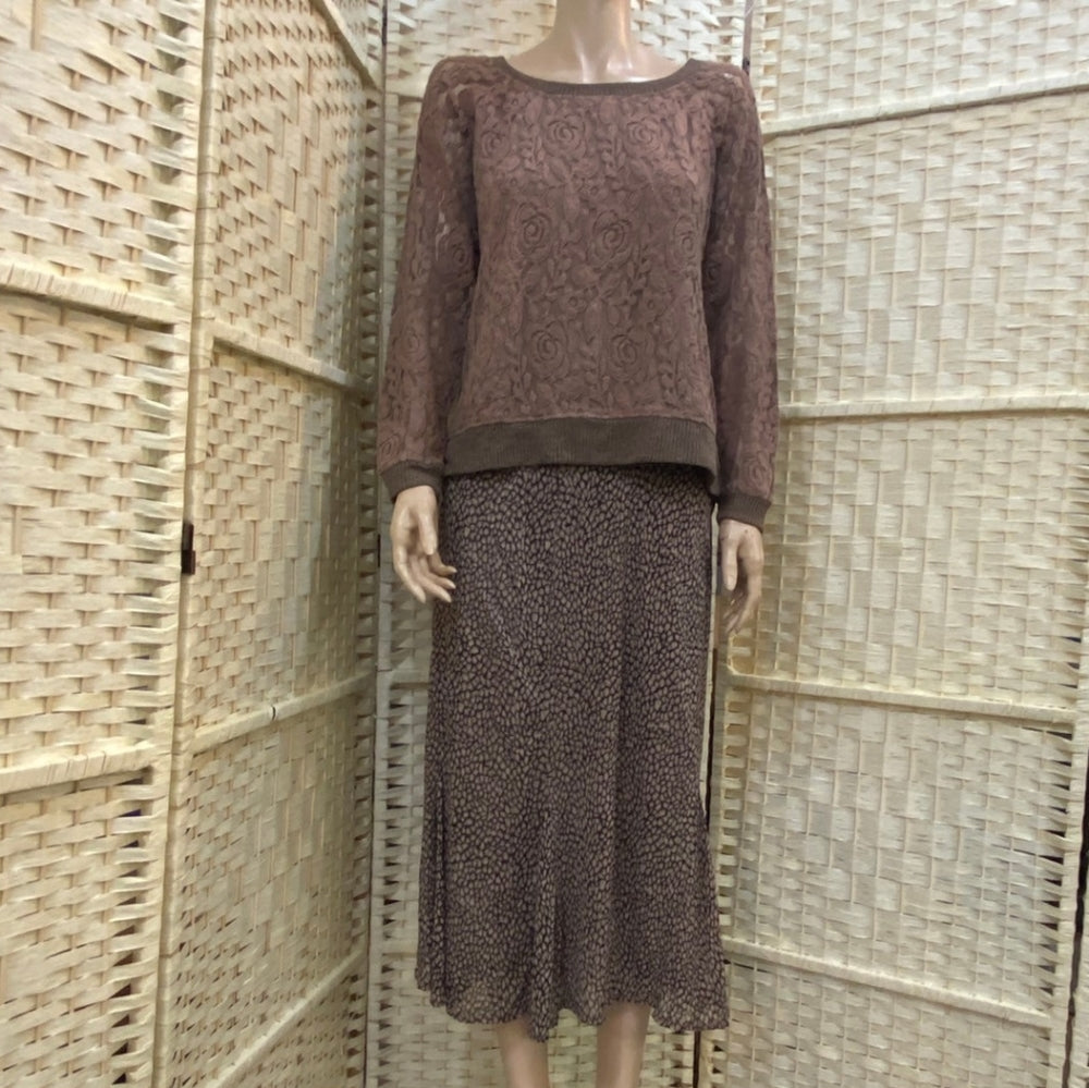 RXB, Brown Lace Sweater - Size L