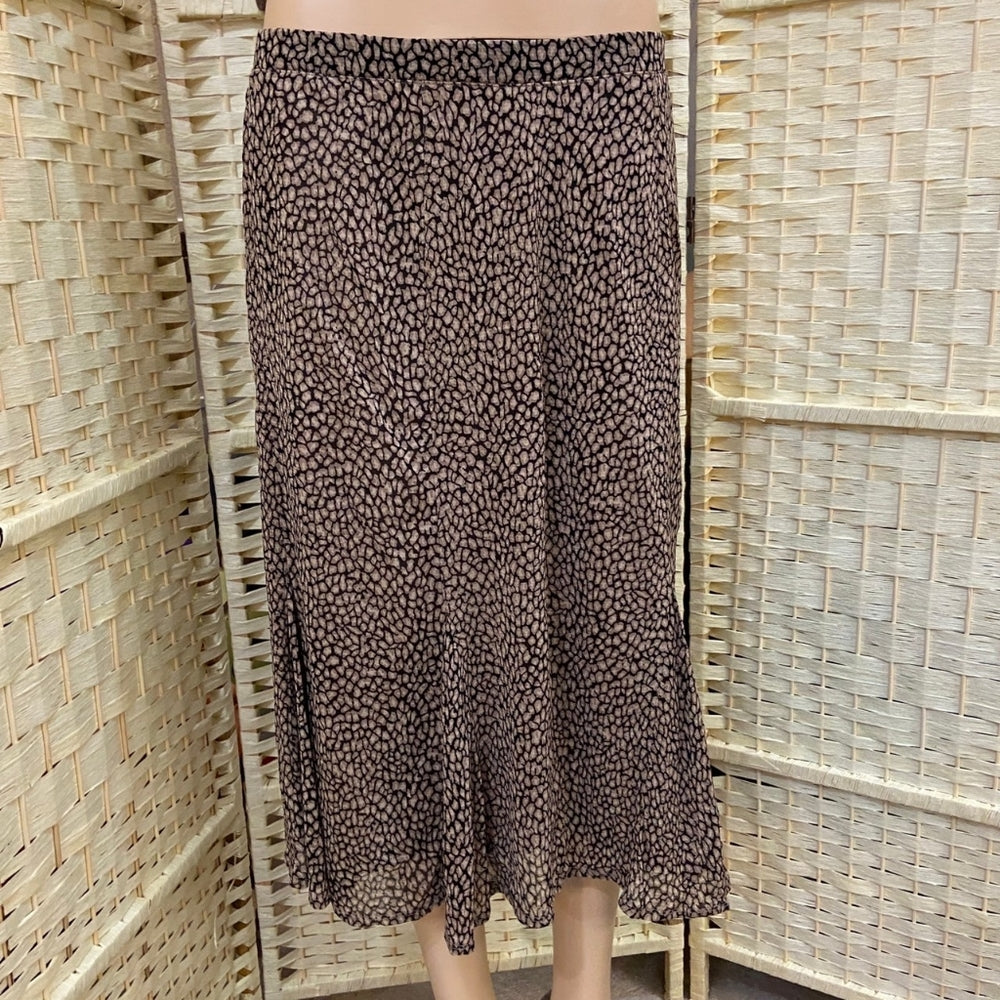 JH Collectibles, Tan and Black Print Skirt - Size L