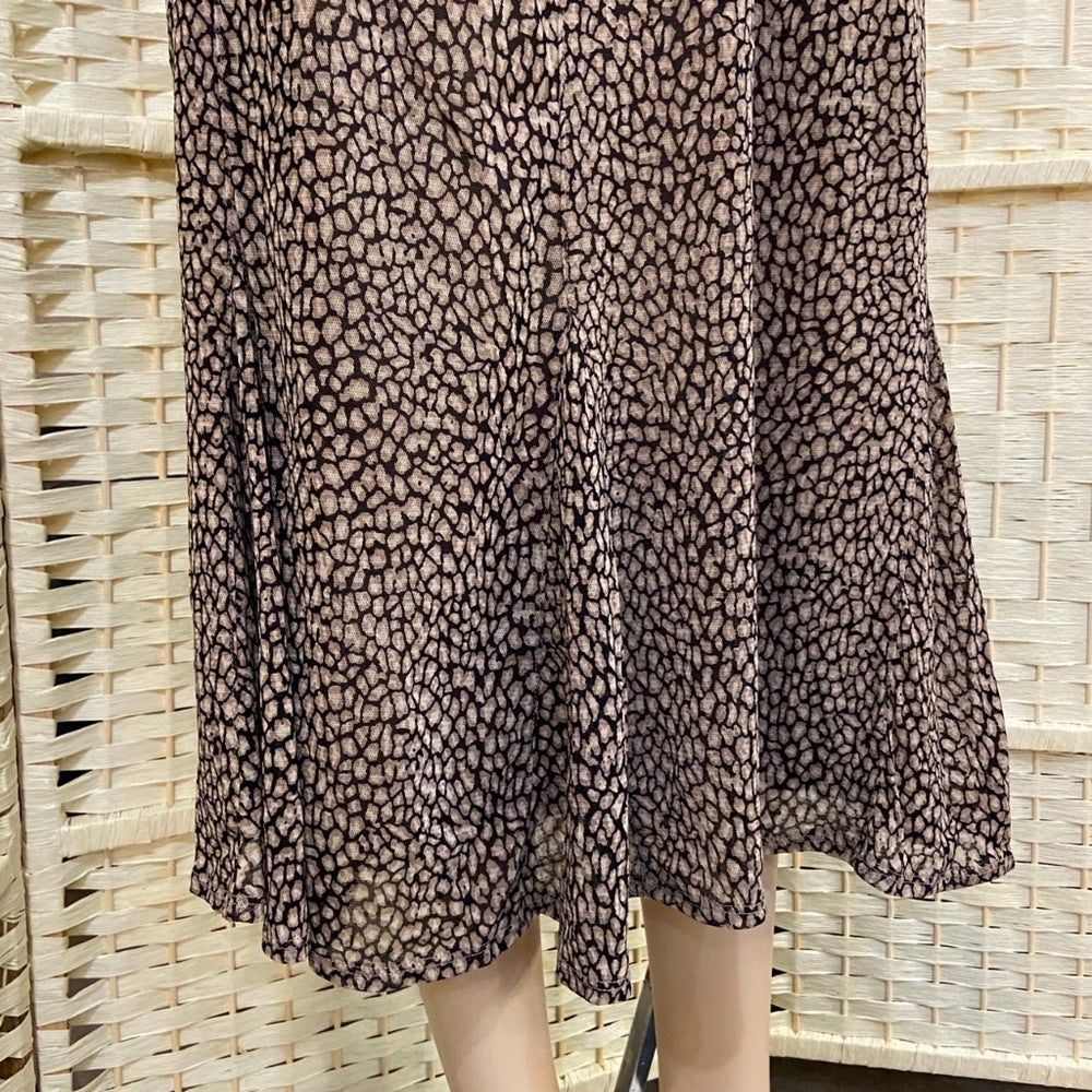 JH Collectibles, Tan and Black Print Skirt - Size L