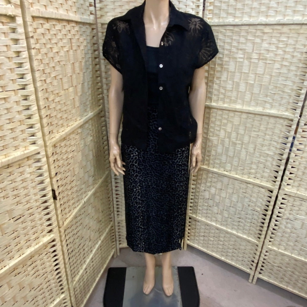 Half Moon Bay, Black Lacy See Through Blouse - Size S
