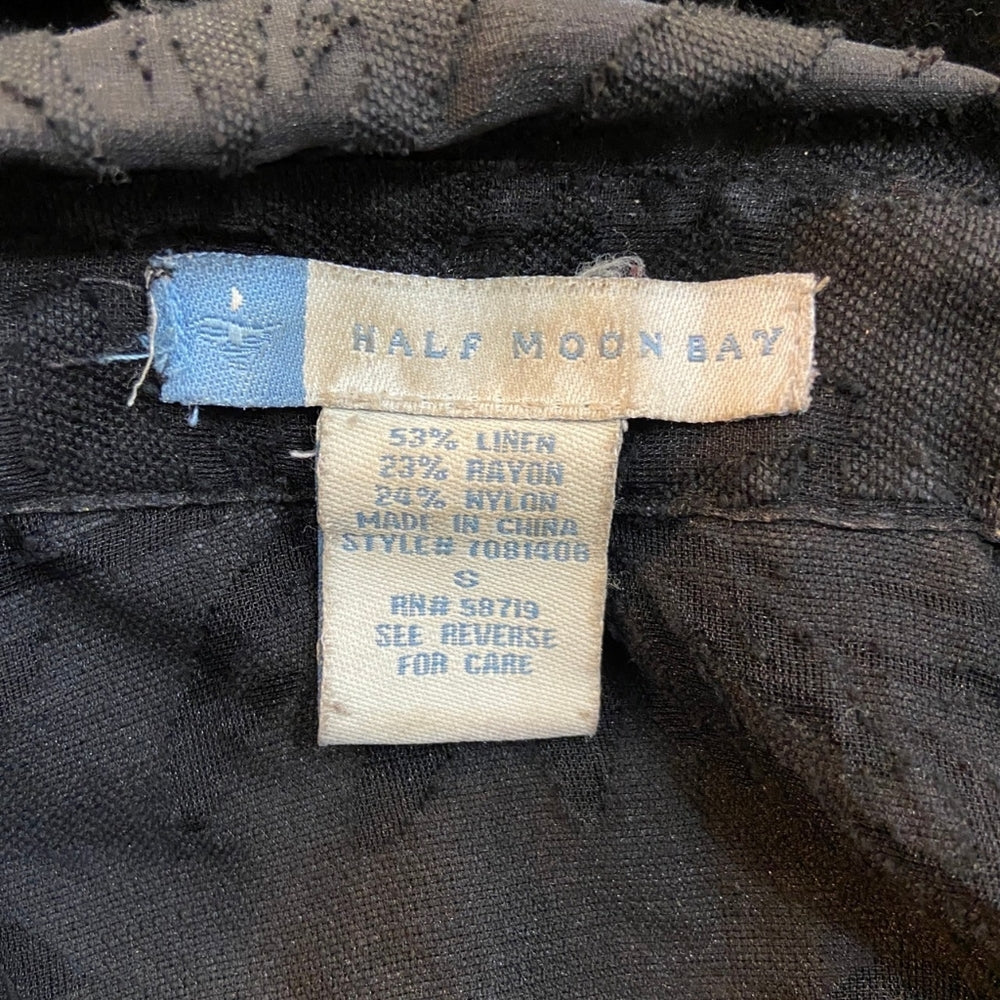 Half Moon Bay, Black Lacy See Through Blouse - Size S