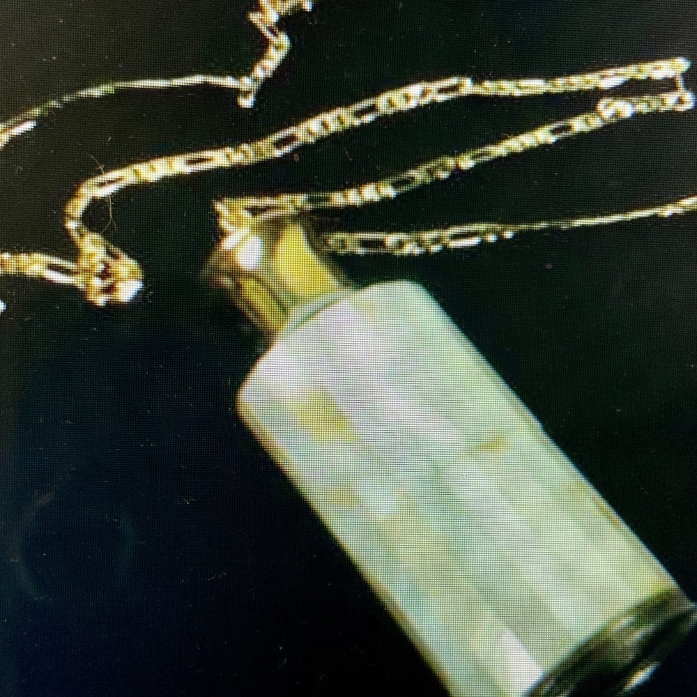 Vintage Mother of Pearl Perfume Bottle -Pendant -20in 18KGF Chain Necklace