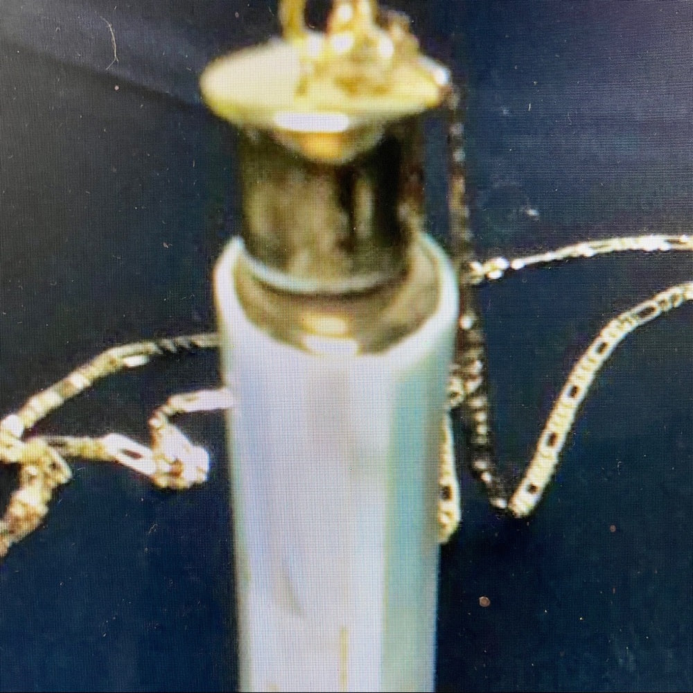 Vintage Mother of Pearl Perfume Bottle -Pendant -20in 18KGF Chain Necklace